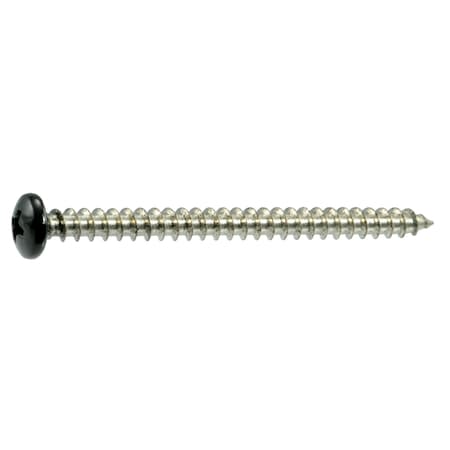 Midwest Fastener Sheet Metal Screw, #10 x 2-1/2 in, Painted 18-8 Stainless Steel Pan Head Phillips Drive, 100 PK 09106